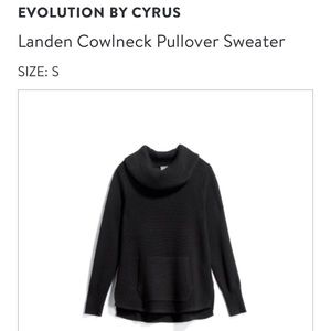 NWT Evolution by Cyrus black Cowlneck Sweater